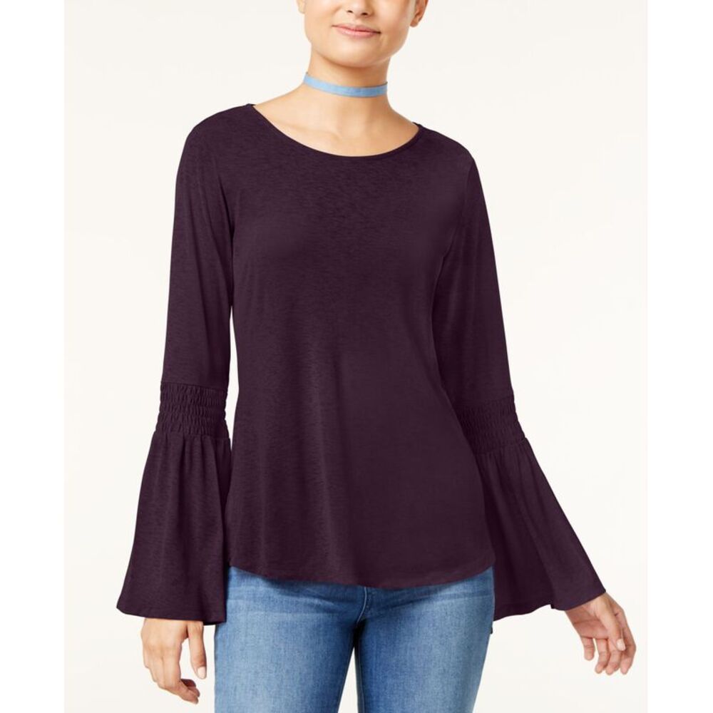 Ultra Flirt Juniors Bell Sleeve Peasant Top